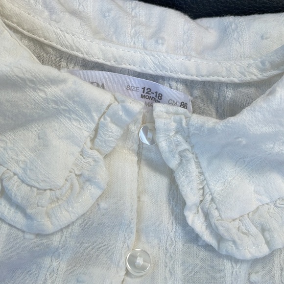 Zara Swiss dot button down shirt top 12-18 months - Picture 3 of 8